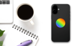 Colorful Rainbow Gradient Sticker on a Phone (New) example