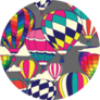 Colorful Retro Pop Hot Air Balloons Sticker