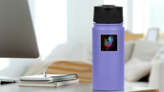 Colorful Rooster Animal Mandala Sticker on a Water Bottle (New) example