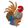 Colorful Rooster Mandala Arts Sticker
