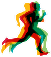 Colorful Running Man Sticker