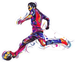 Colorful Running Soccer Player Sticker