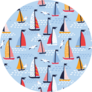 Colorful Sailing Yachts And Birds Pattern Sticker