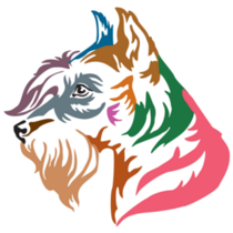 Colorful Schnauzer Head Sticker