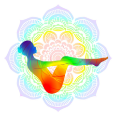 Colorful Silhouette Yoga Posture Mandala Sticker