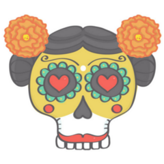 Colorful Simple Day of the Dead Sugar Skull Sticker