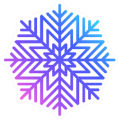 Colorful Snowflake Icon In Line Art Sticker