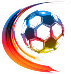 Colorful Soccer Balls With Motion Trails Sticker