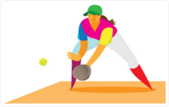 Colorful Softball Girl Pitcher Sticker