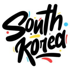 Colorful South Korea Font Sticker