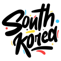 Colorful South Korea Font Sticker