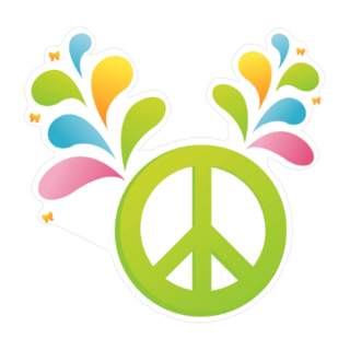Colorful Splash Peace Sign Sticker