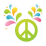 Colorful Splash Peace Sign Sticker