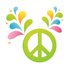Colorful Splash Peace Sign Sticker