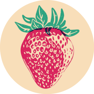 Colorful Strawberry Retro Sticker 