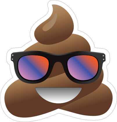 Colorful Sunglasses Poop Emoji Sticker
