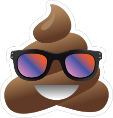 Colorful Sunglasses Poop Emoji Sticker
