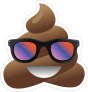 Colorful Sunglasses Poop Emoji Sticker