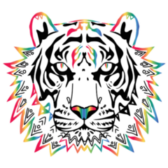 Colorful Tiger Face Sticker
