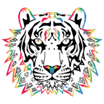 Colorful Tiger Face Sticker