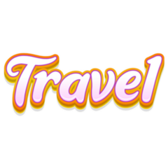 Colorful Travel Text Sticker