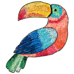 Colorful Tropical Sequin Toucan Sticker