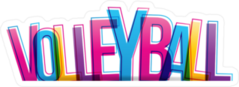 Colorful Volleyball Letters Sticker