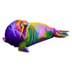 Colorful Walrus Pop Art Sticker