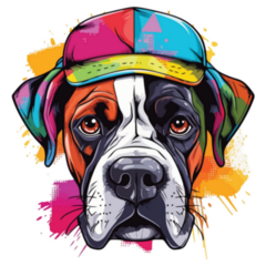 Colorful Watercolor Boxer Sticker