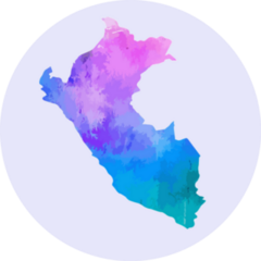 Colorful Watercolor Map Country Of Peru Sticker