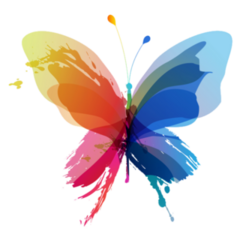 Colorful Watercolor Splashes Butterfly Sticker
