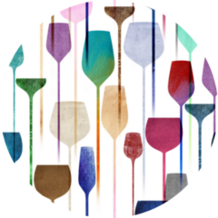 Colorful Wine Paper Collage Sticker