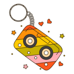 Colorful Y2k Audio Cassette Key Pendant Sticker
