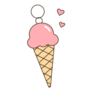 Colorful Y2k Ice Cream Cone Pendant Sticker