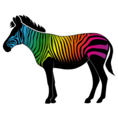 Colorful Zebra Rare Disease Icon Sticker
