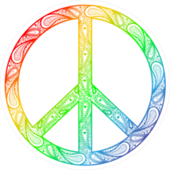 Colorful Zentangle Peace Sign Sticker