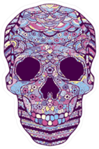 Colorful Zentangle Skull Sticker