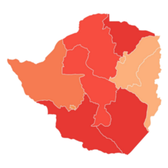 Colorful Zimbabwe Divided Map Sticker