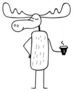 Coloring Moose With Coffee Sticker