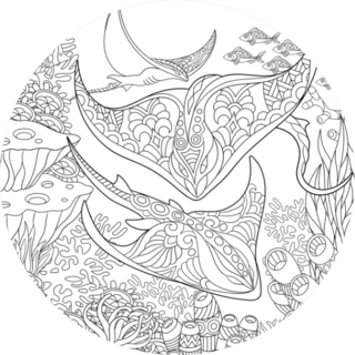 Coloring Page Stingray Sticker