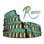 Colosseum In Italy Icon Cartoon Style Sticker