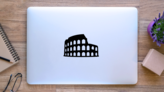 Colosseum Silhouette Sticker on a Laptop (New) example
