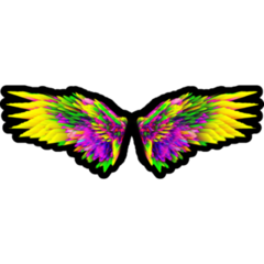 Colourful Abstract Bright Angel Wings Sticker