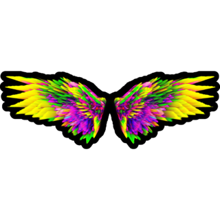 Colourful Abstract Bright Angel Wings Sticker