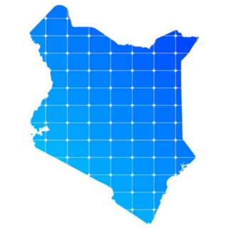 Colourful Blue Gradient Kenya Map Sticker