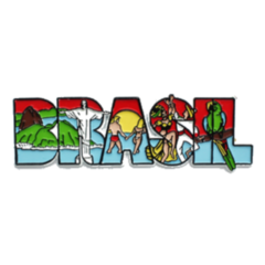 Colourful Brazil Travel Lettering Sticker