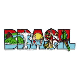 Colourful Brazil Travel Lettering Sticker