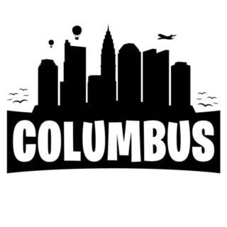 Columbus Ohio City Skyline Silhouette Lettering Sticker