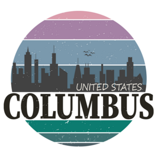 Columbus Ohio United State Skyline Illustration Sticker
