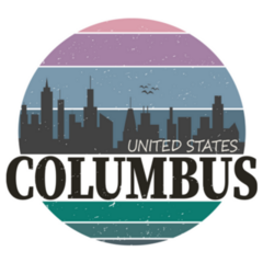 Columbus Ohio United State Skyline Illustration Sticker